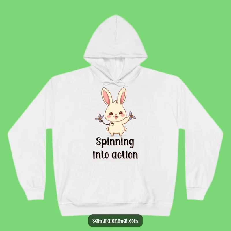 Cozy Funny Rabbit Shuriken Hoodie for Playful Warmth and Ninja Vibes