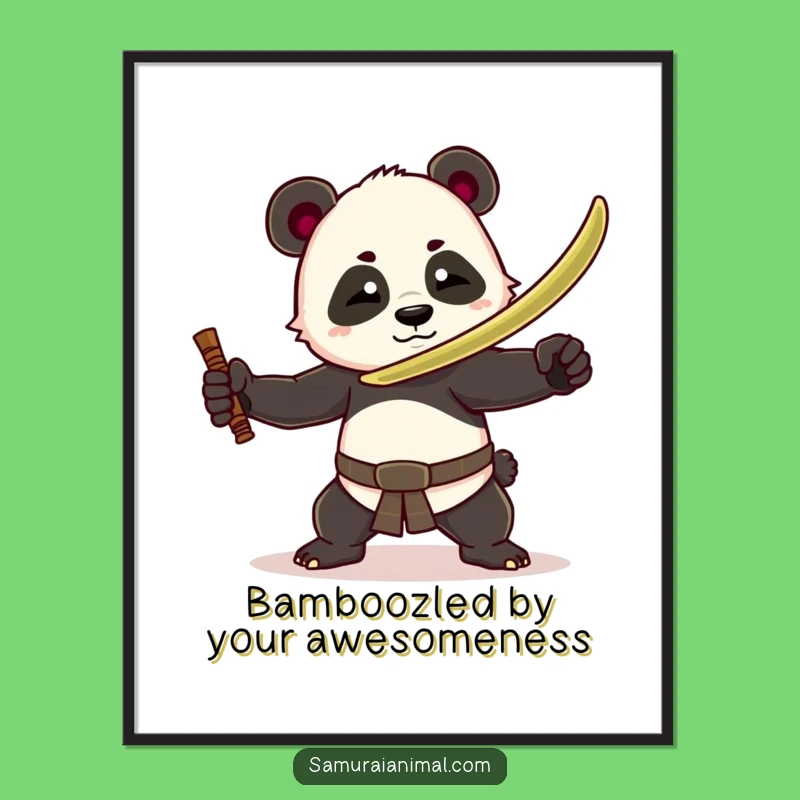 Free Printable Panda Wall Art: Funny Warrior Downloadable Decor