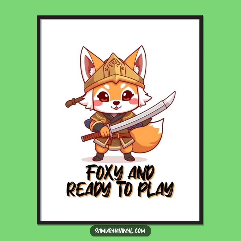 Free Printable Fox Warrior Wall Art: Funny Foxy Hero Art DIY Downloadable Gift!