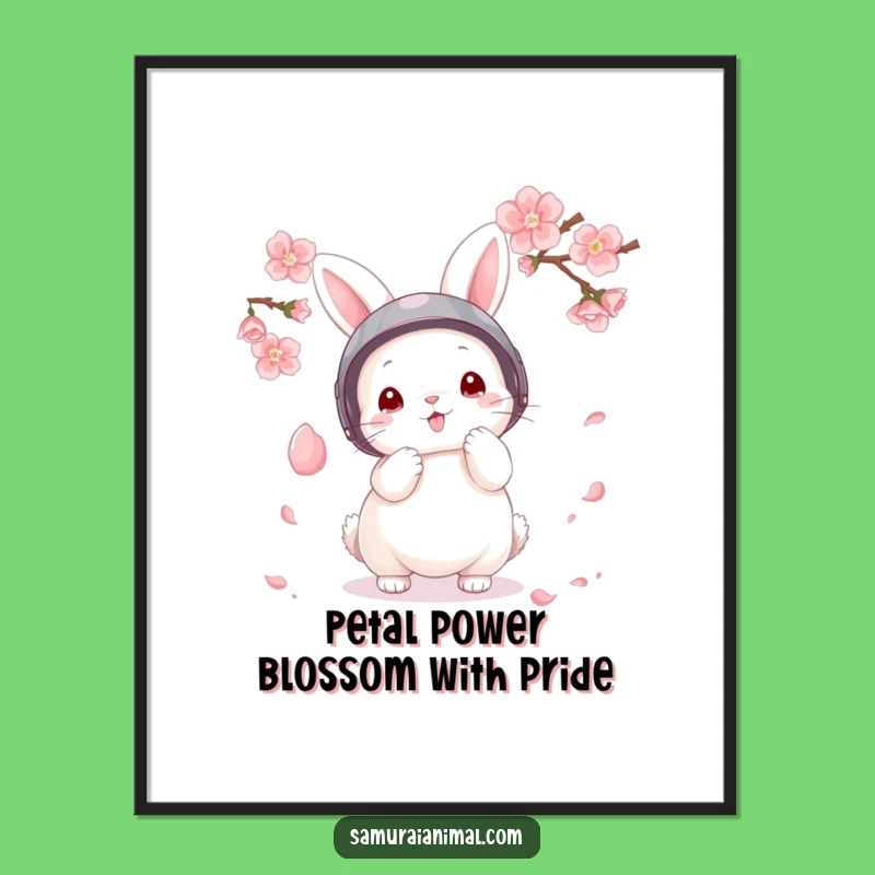 Free Printable Bunny Warrior Art - Cute Funny Downloadable Decor