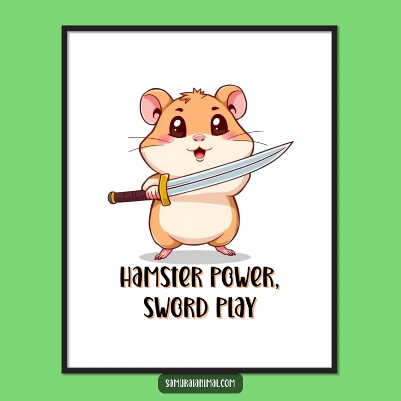 Free Printable Funny Hamster Wall Art - Spinning Attack Humor Downloadable Decor Gift