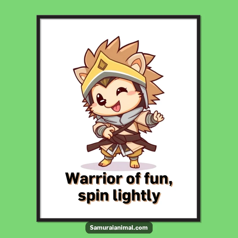 Free Printable Hedgehog Warrior Art: Funny Downloadable Decor for Your Lair!