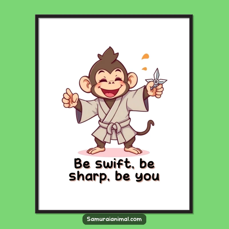 Free Printable Ninja Monkey Wall Art: Playful Downloadable Decor for Fun Spaces!