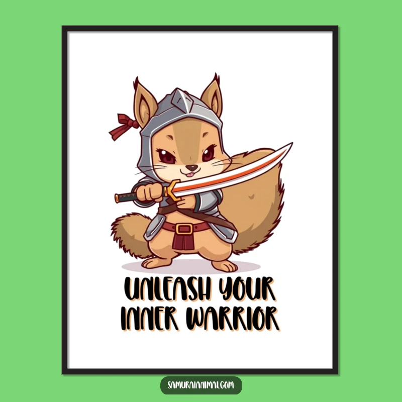 Free Printable Samurai Squirrel Wall Art: Bold Downloadable Decor for Brave Spaces!