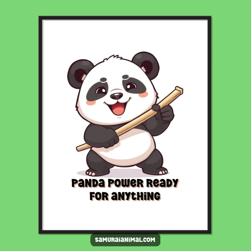 Free Printable Wall Art: Panda Toothpick Warrior - Funny Decor Download