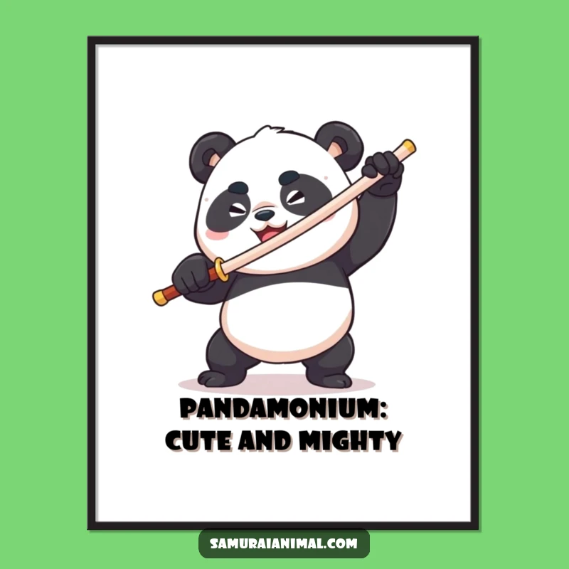 Panda Warrior Free Printable Wall Art - Comical Downloadable Decor