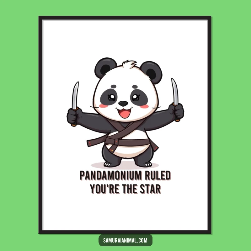 Free Printable Panda Juggler Art - Funny Skillful Downloadable Decor