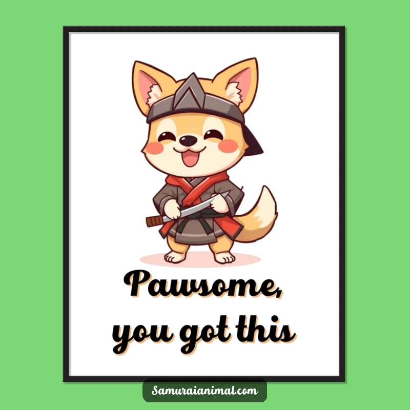 Funny Free Printable Wall Art: Samurai Dog Pals - Whimsical Downloadable Decor for a Playful Home!