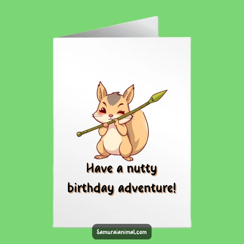 Free Printable Birthday Card: Brave Squirrel Warrior, Funny Downloadable Gift