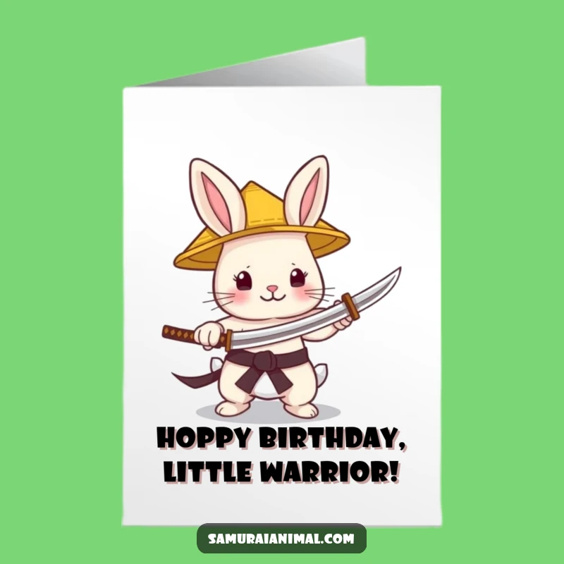 Free Printable Birthday Card: Samurai Bunny Warrior - A Hilarious Downloadable Gift for a Fierce Celebration!