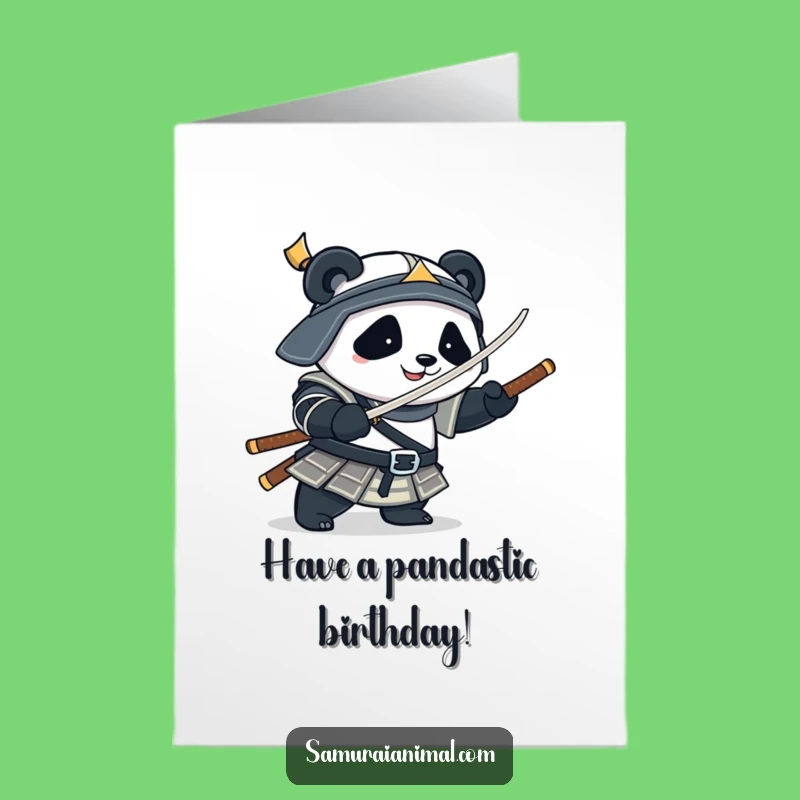 Free Printable Birthday Card: Samurai Panda Fun - A Hilarious Downloadable Gift for a Roaring Good Time!