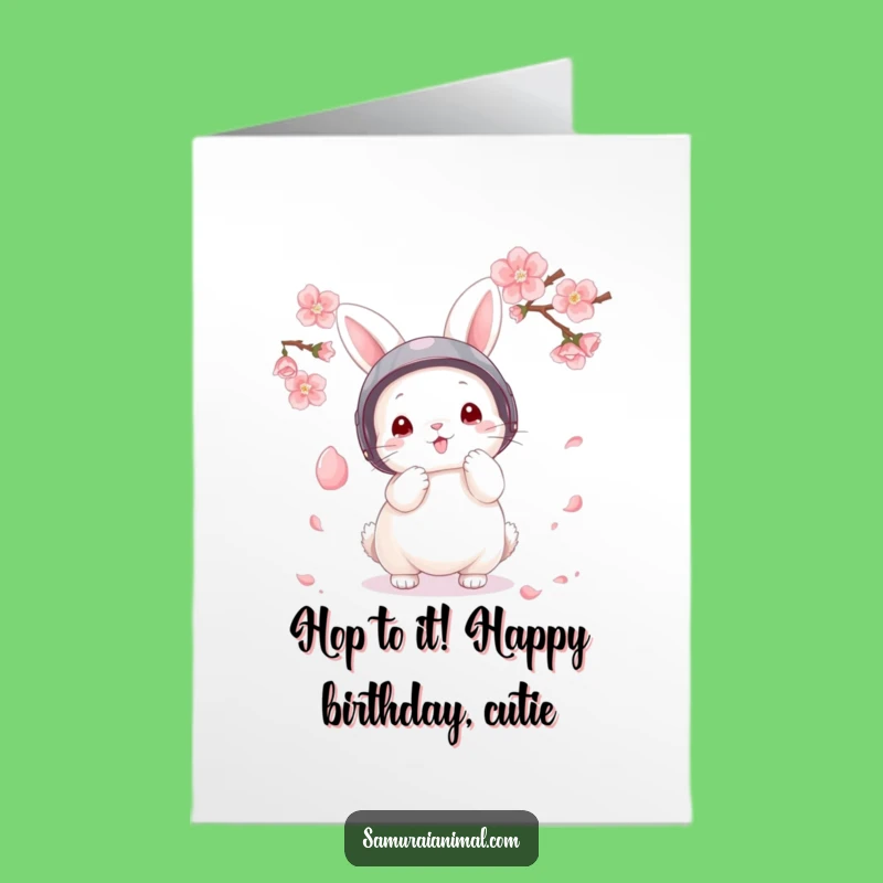 Free Printable Bunny Warrior Birthday Card - Cute Funny Downloadable Gift