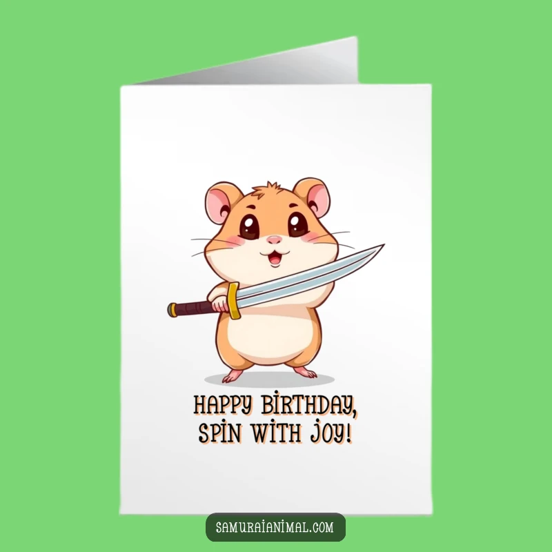 Free Printable Funny Hamster Birthday Card - Spinning Attack Humor Downloadable Gift