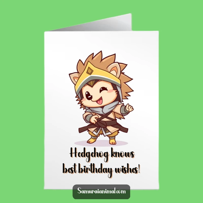 Free Printable Hedgehog Warrior Birthday Card: Funny Downloadable Gift for Your Hero!