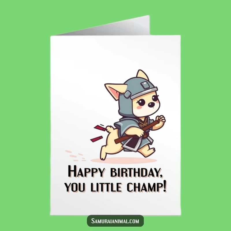 Free Printable Dog Samurai Birthday Card - Cute Downloadable Gift for Dog Lovers