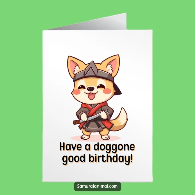 Free Printable Birthday Card: Samurai Dog Celebration - A Waggingly Funny Downloadable Gift!