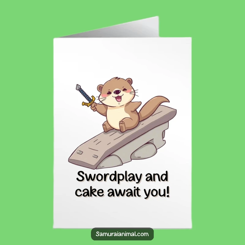 Free Printable Funny Otter Birthday Card - Hilarious DIY Downloadable Gift for Him Her