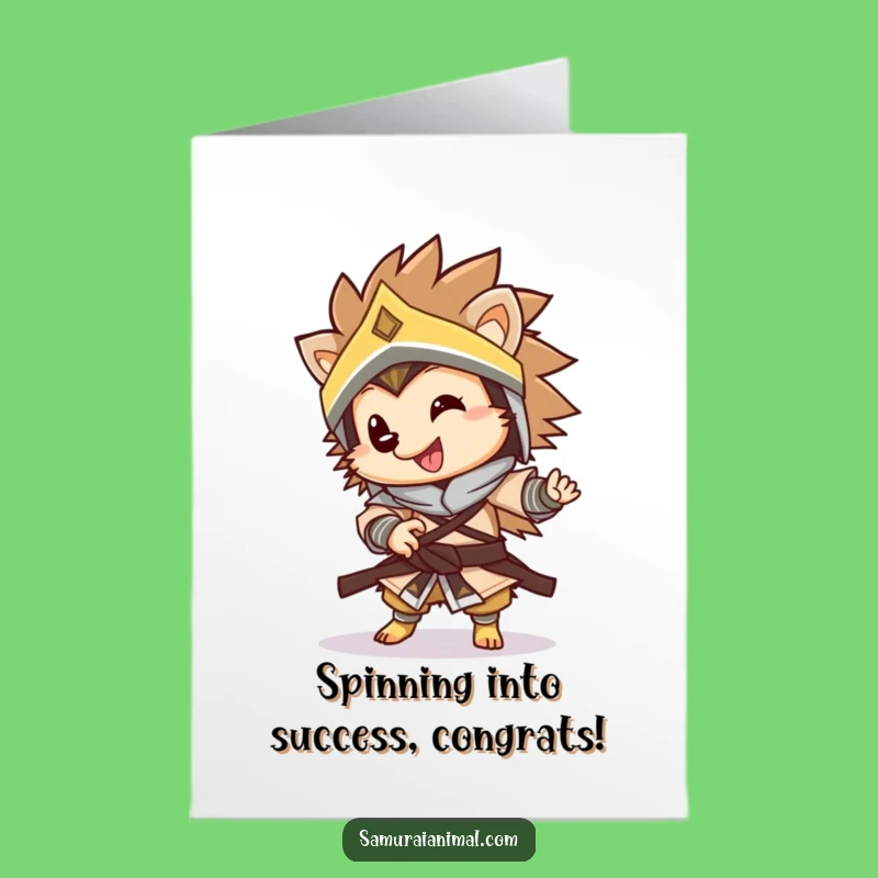 Free Printable Hedgehog Warrior Congrats Card: Funny Downloadable Achievement Gift!