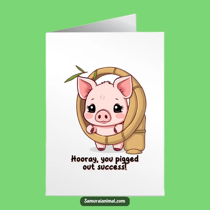 Free Printable Congrats Card: Brave Piglet Peek, Funny Downloadable Gift