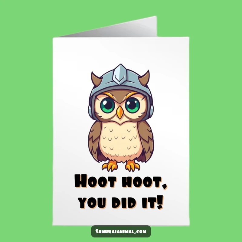 Free Printable Wise Owl Congratulations Card - Helmeted Brilliance Downloadable