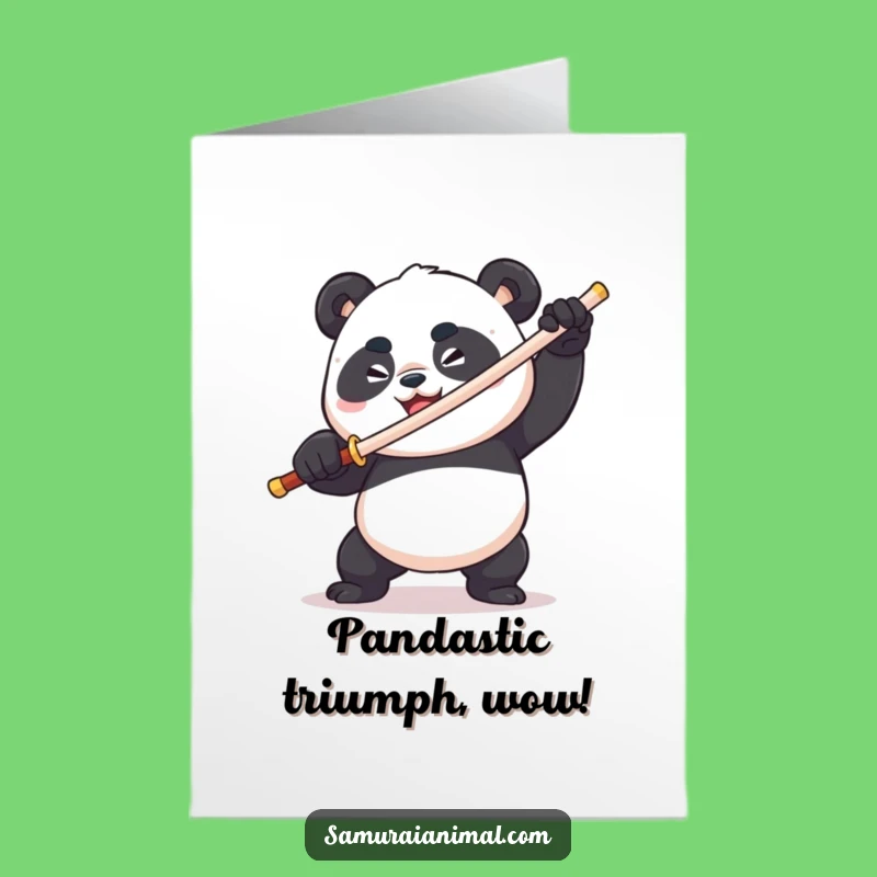 Panda Champion Free Printable Congrats Card - Comical Downloadable Gift