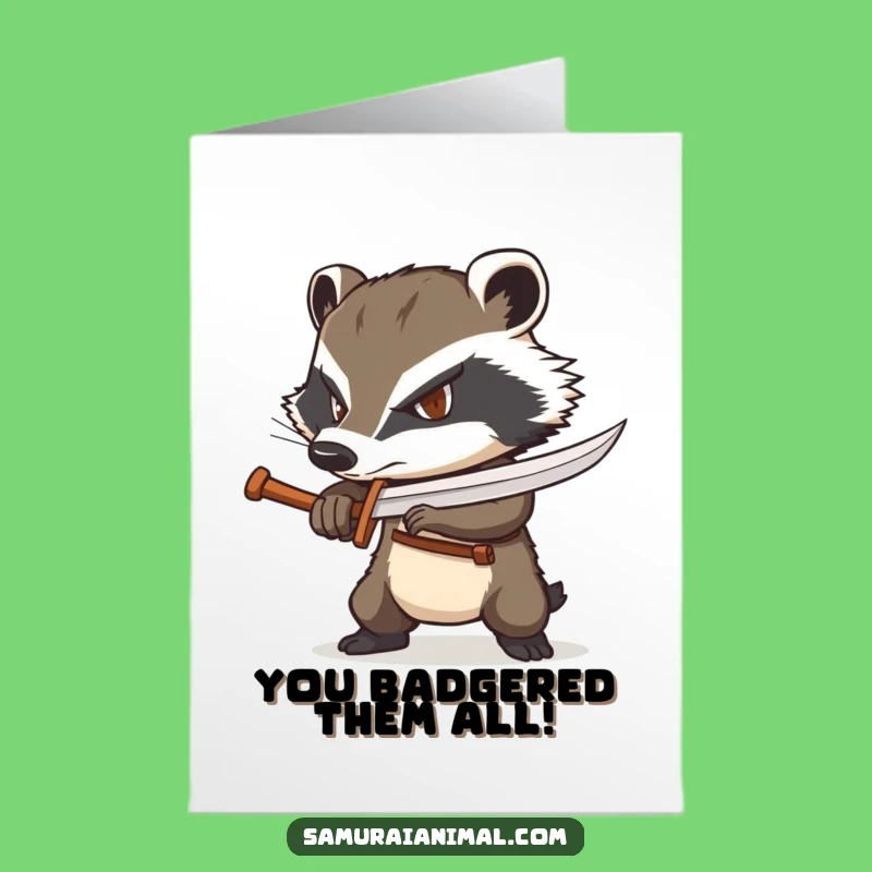 Free Printable Badger Warrior Congrats Card: Bold Downloadable Victory Gift!