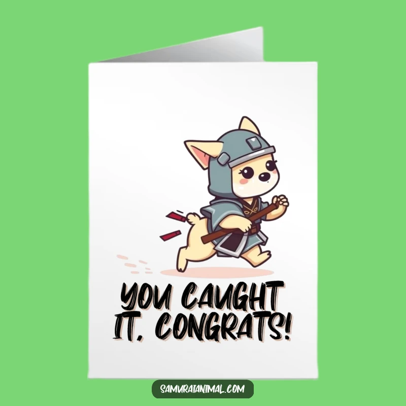 Free Printable Dog Samurai Congrats Card - Hilarious Downloadable for New Victories