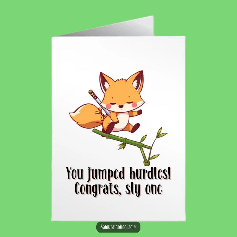 Free Printable Fox Acrobat Congrats Card - Funny Downloadable Gift