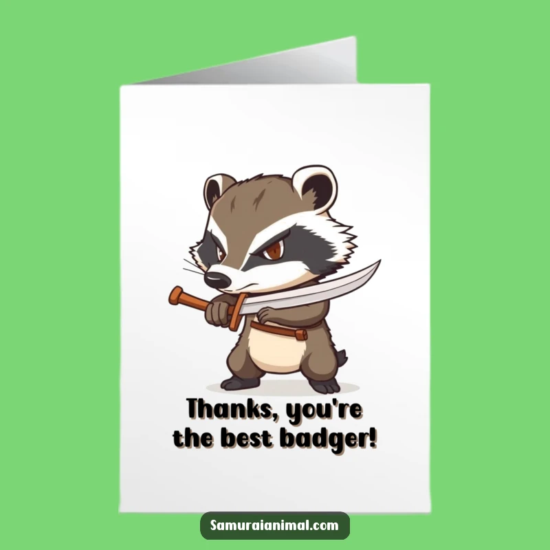 Free Printable Badger Warrior Thank You Card: Gritty Downloadable Appreciation!