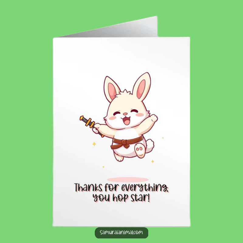 Free Printable Thank You Card: Bunny Hero, Grateful Leap, Funny Downloadable Gift