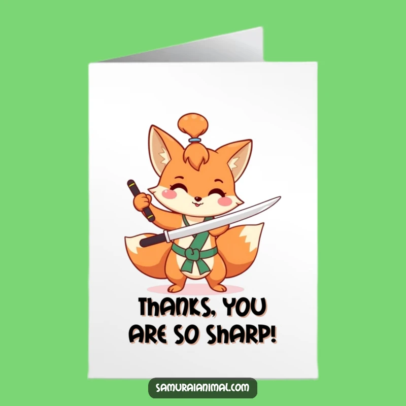 Free Printable Thank You Card: Fox Says Thanks With a Flourish, Fun Downloadable