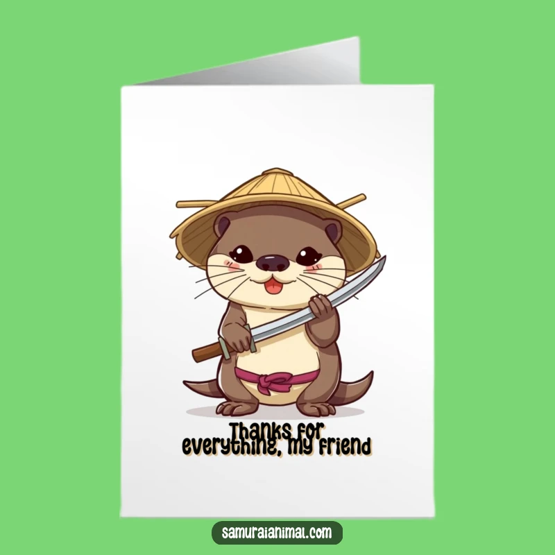 Free Printable Thank You Card: Otter Bushido Blade, Downloadable Gift