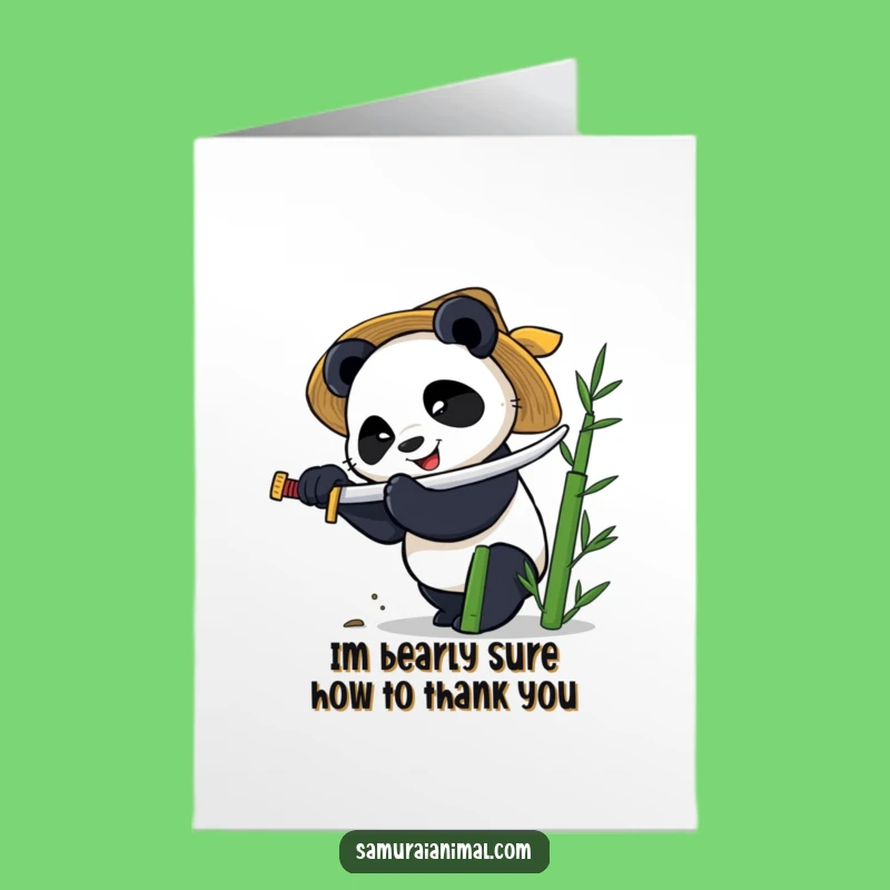 Free Printable Thank You Card: Panda's Bamboo Chop, Downloadable Gift