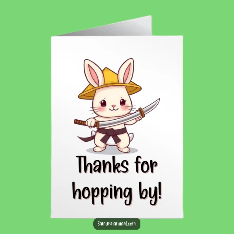 Free Printable Thank You Card: Samurai Bunny Appreciation - A Cute & Funny Downloadable Gift!