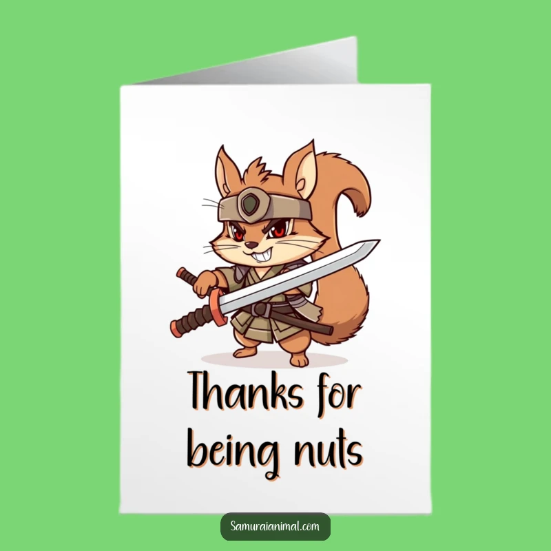 Free Printable Thank You Card: Squirrel Samurai DIY Downloadable