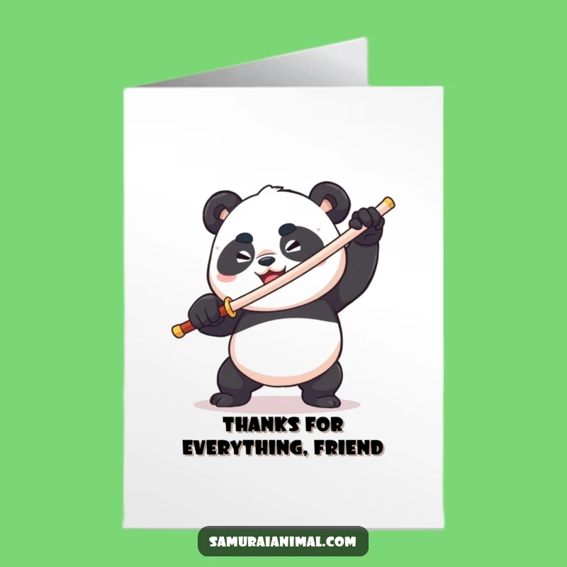 Panda Hero Free Printable Thank You Card - Comical Downloadable Gift