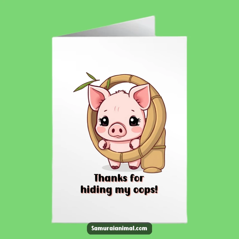 Free Printable Thank You Card: Sweet Piglet Thanks, Funny Downloadable Gift