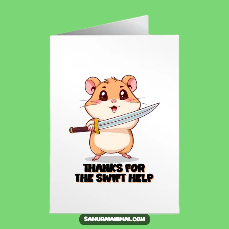 Free Printable Funny Hamster Thank You Card - Spinning Attack Humor Downloadable Gift