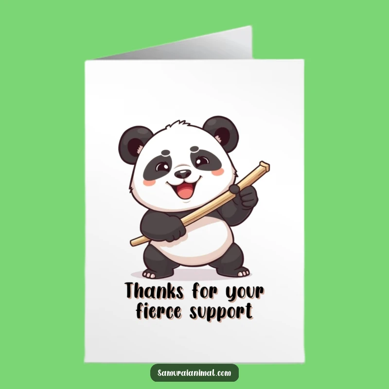 Free Printable Thank You Card: Panda Toothpick Warrior - Funny Downloadable Gratitude