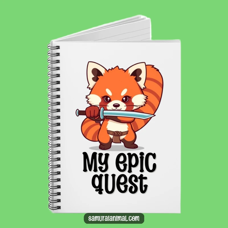 Funny Red Panda Sword Notebook Jot Down Your Fierce Ideas with Style