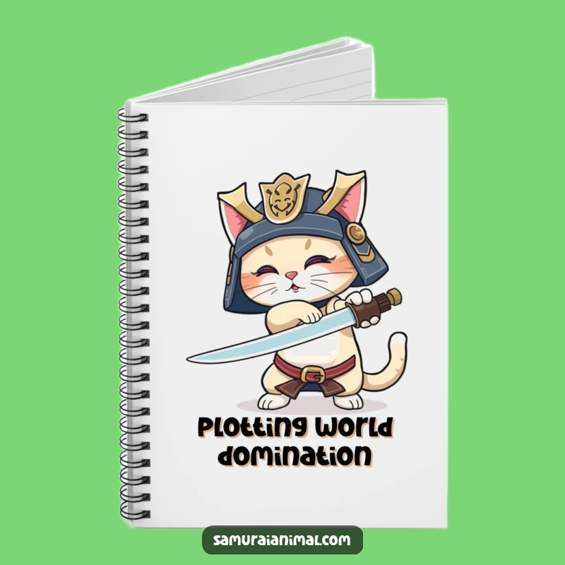 Funny Samurai Cat Notebook: Warrior's Notes, Sword Trick, Wagging Tail, Journal Funny Gift