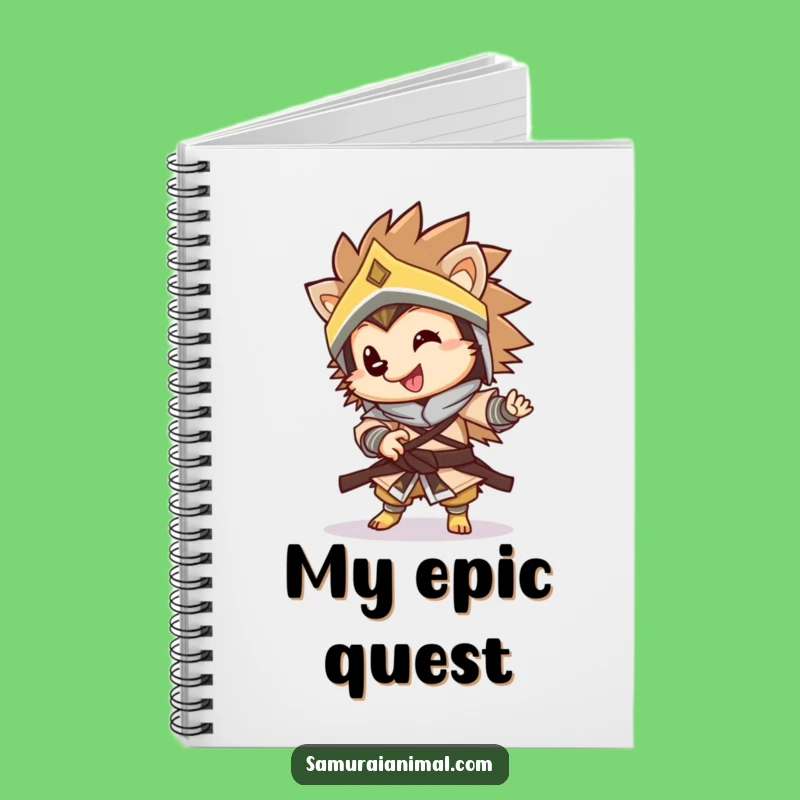 Funny Warrior Hedgehog Notebook: Playful Spin Journal, Perfect Gift for Writers!