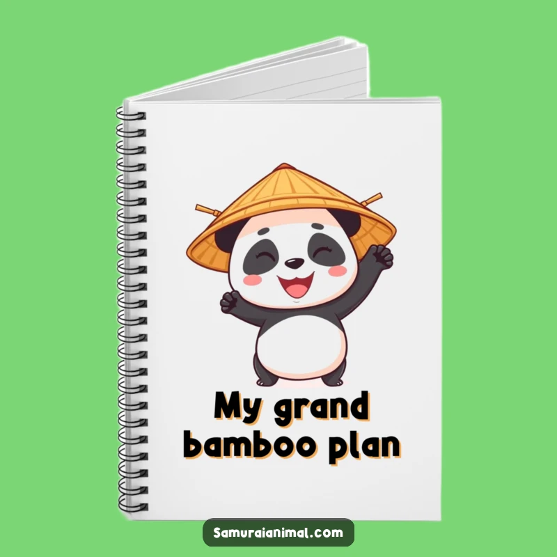 Funny Panda Bamboo Hat Notebook - Plan Your Epic Moves!