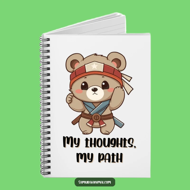 Funny Bear Cub Samurai Notebook: Jot Down Ideas with Warrior Spirit