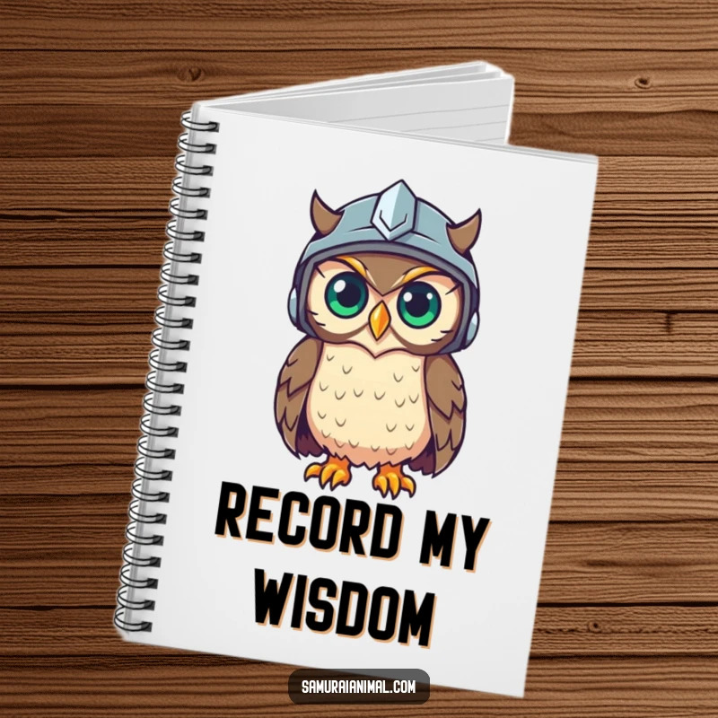 Funny notebook featuring a wise owl in a helmet, ready to record brilliant ideas and insightful observations.