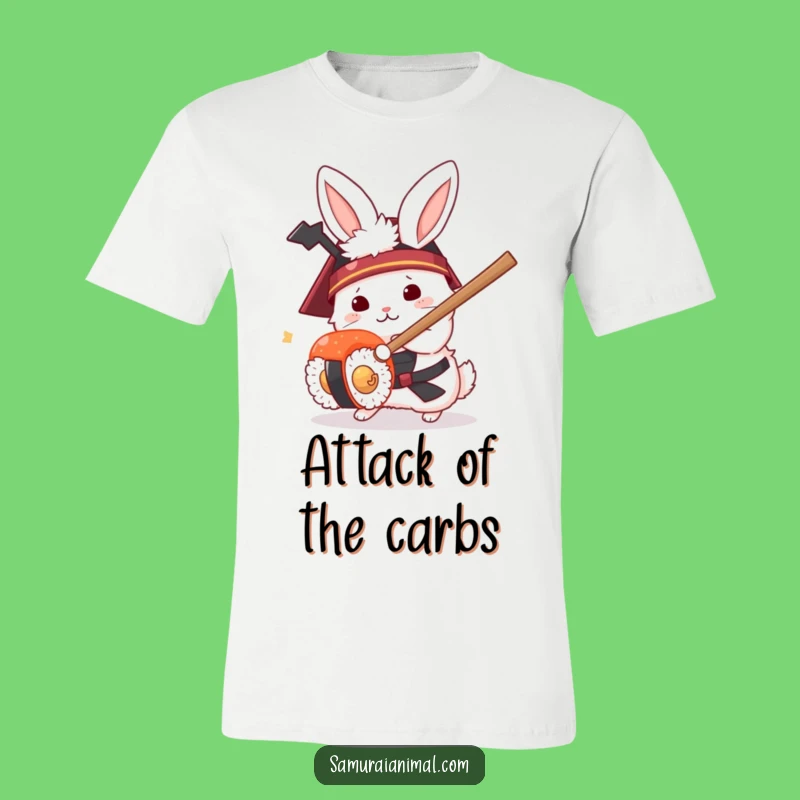 Funny Rabbit Samurai T-Shirt - Hilarious Sushi Fighting Tee, Perfect Gift