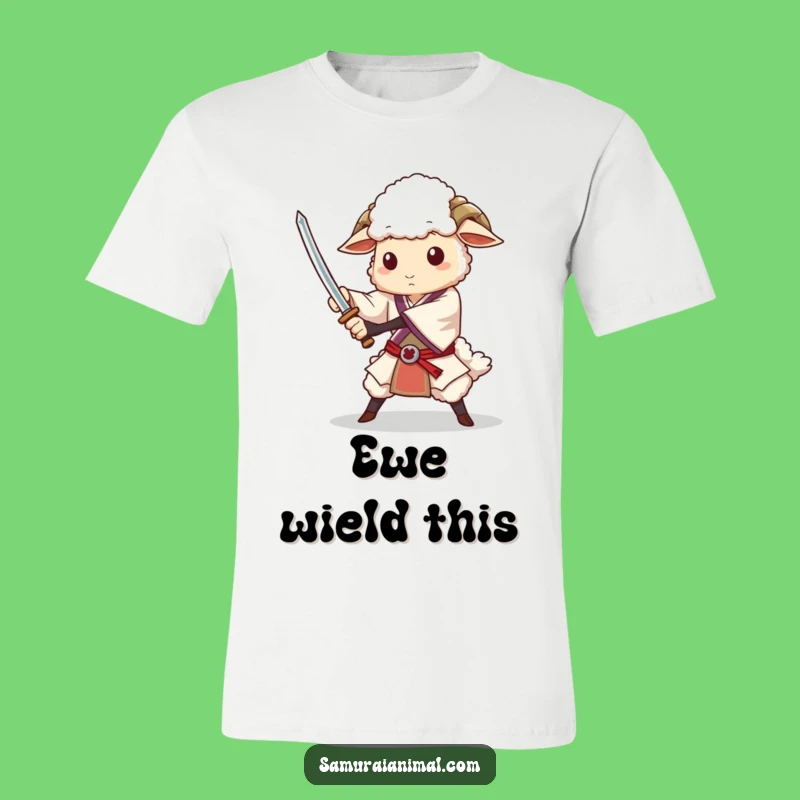 Funny Sheep Sword Flourish T-Shirt - Wear Your Dignity with Humor!