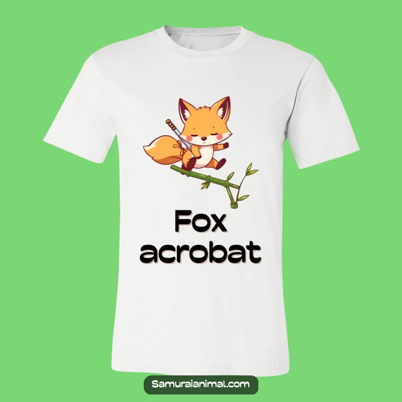 Funny Fox Ninja Tee: Playful Leaper with Sword Shirt, Cool Gift