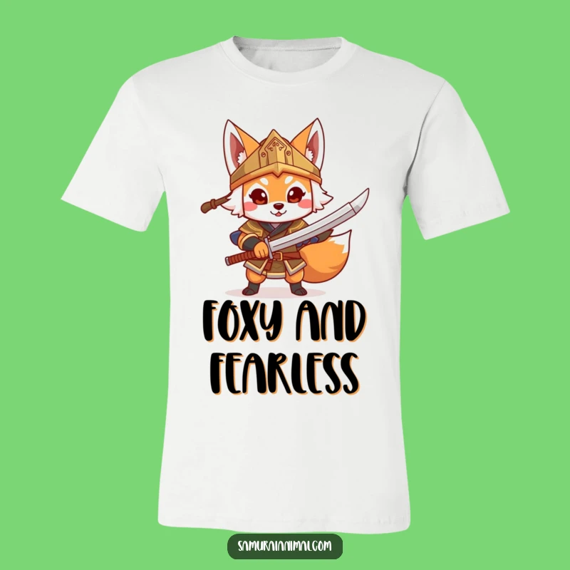 Funny Fox Warrior T-Shirt: Playful Swordsman, Great Gift!