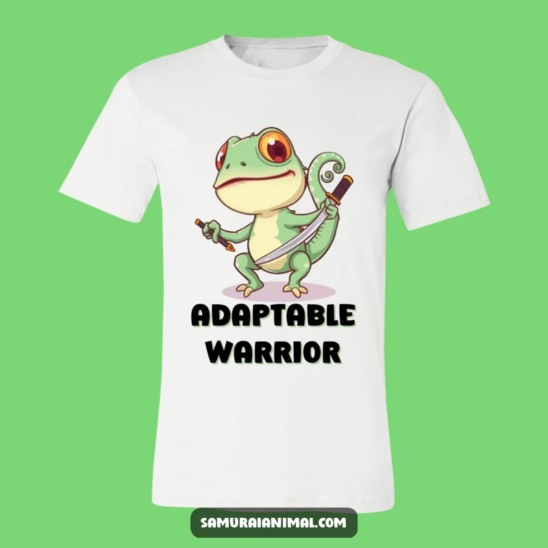 Funny Chameleon Sword T-Shirt: Vibrant Martial Arts Apparel